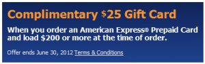 $25 Amex prepaid card